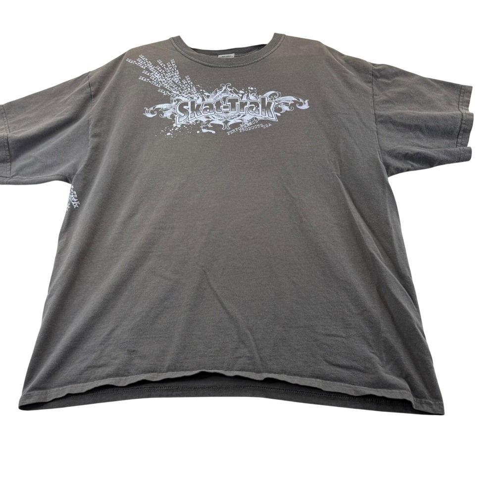 Skat-Trak T-Shirt Mens XL Gray Performance Products Graphic Short Sleeve Cotton